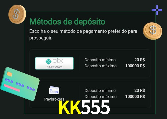 O cassino KK555 oferece uma grande variedade de métodos de pagamento